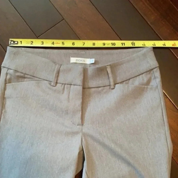 Ricki’s Slim Ankle Zip Pants Cropped Stretch Microtwill Cigarette Trousers Grey - Picture 13 of 16